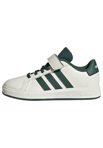 adidas Grand Court 2.0 Shoes Kids, Scarpe da Tennis Unisex - Bambini e Ragazzi, Bianco Sporco Collegiate Verde Nucleo...