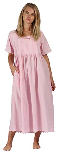 The 1 for U Nightgown 100% Cotton + Pockets XS-3XL Helena (Large, Pink)
