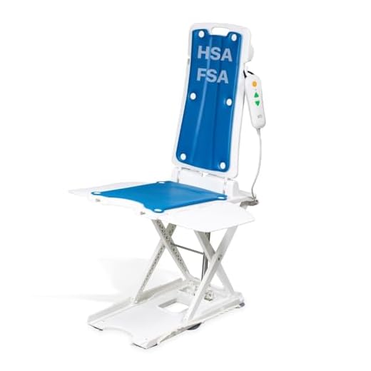Showerbuddy Lightweight Power Charged Reclining Bath Lift Chair | Battery Operated Remote Control | Backrest Reclines 45° Support | 2.5 Hour Recharging Time | 300lb Weight Capacity (Blue)
