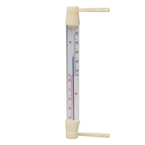 Hokco Outdoor Window Frame Thermometer 8 Inch Tall White Plastic #TOP2