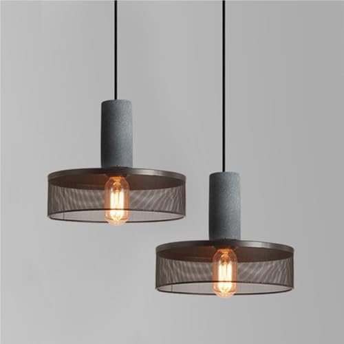 Lampe suspendue en béton noir et fer style rétro industriel TQHGM pour intérieur (Lot de 3)