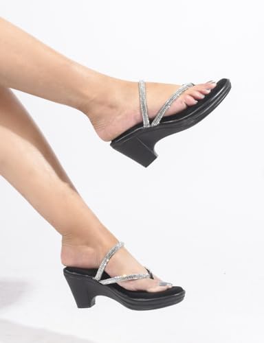 Image of TRYME Gorgeous Wedge Slip On Sandal Embellished Rhinestones Strap Platform Party Heels For Womens & Girls