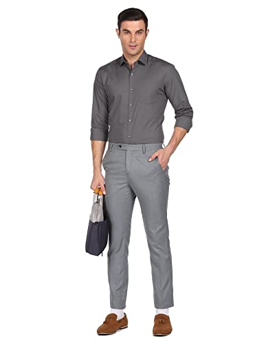 Image of Arrow Self Design Slim Fit Dobby Formal Shirt Medium Blue