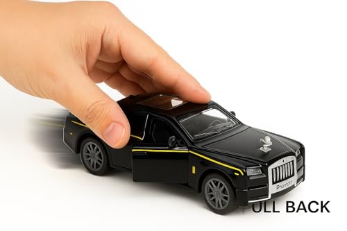 Image of Rolls Royce Phantom Die-Cast Toy Car - 1:36 Scale Pull Back Alloy Vehicle with Openable Doors - Luxury Car Model for Boys, Kids & Collectors - Classic Gift Toy (Color As Per Stock)