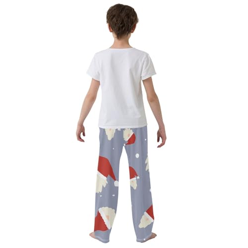 Boys' Pants Santa Hats Merry Christmas Long Bottoms Jogger Pants Elastic Waist Trousers with Pockets S-XL3