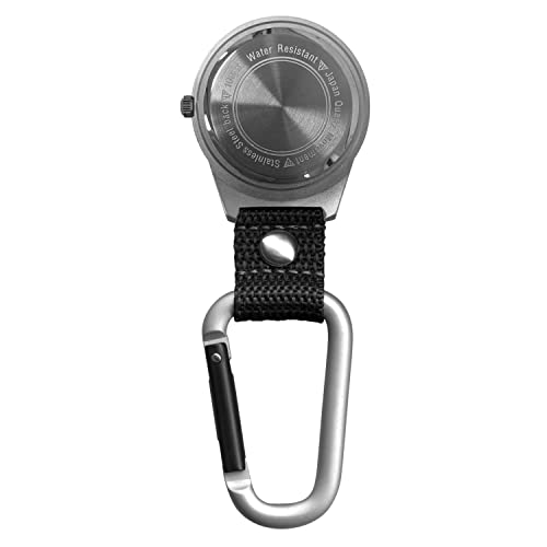 Dakota Watch Company Men's Aluminum Backpacker Clip Watch, Black (28446)