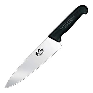 Victorinox Fibrox Pro Chef’s Knife, 8 Inch - Swiss Army Kitchen Knife, High Carbon Stainless Steel Blade, Non-Slip Fibrox Handle, Dishwasher Safe, Black