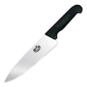 Victorinox Swiss Army 5.2063.20-X4 Fibrox Straight Chef’s Knife Black 8 in