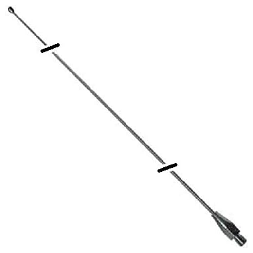 Hustler IC-56 Stainless Steel 102" (8.5 feet) CB Band Antenna Whip, 27 MHz Frequency, Resists Bending and Kinking, Stainless Steel 17-7ph Whip, Dissipation Ball Tip Reduces Unwanted Static