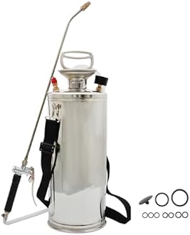 Hand Pump Sprayer Stainless Steel Sprayer for Indoor and Outdoor 2 Gallon Sprayer 20 in Wand 3.3 FT Hose