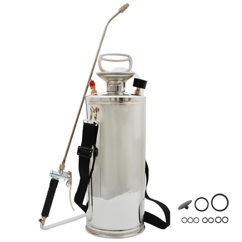 Hand Pump Sprayer Stainless Steel Sprayer for Indoor and Outdoor 2 Gallon Sprayer 20 in Wand 3.3 FT Hose