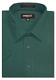 OmegaTux Mens Short Sleeve Solid Color Dress Shirts