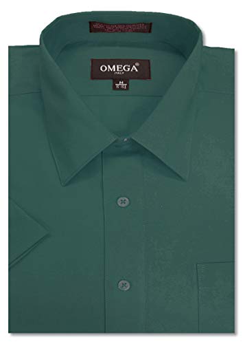OmegaTux Mens Short Sleeve Solid Color Dress Shirts
