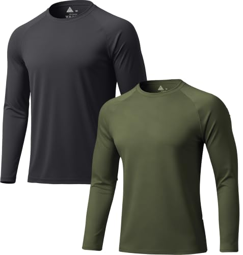Image of ZITY 5 Pack Long Sleeve Shirts for Men UPF 50+ Sun Protection Fast Dry Lightweight Fishing Swim Rash Guard Workout Shirt