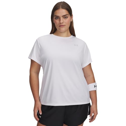T-shirt Under Armour Velocity col rond pour femme en maille stretch