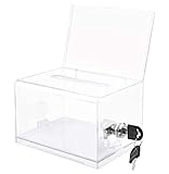 MaxGear Acrylic Donation Box Clear Ballot Box with Lock (6.25