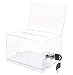 MaxGear Acrylic Donation Box Clear Ballot Box with Lock (6.25" x 4.5" x 4") - Clear