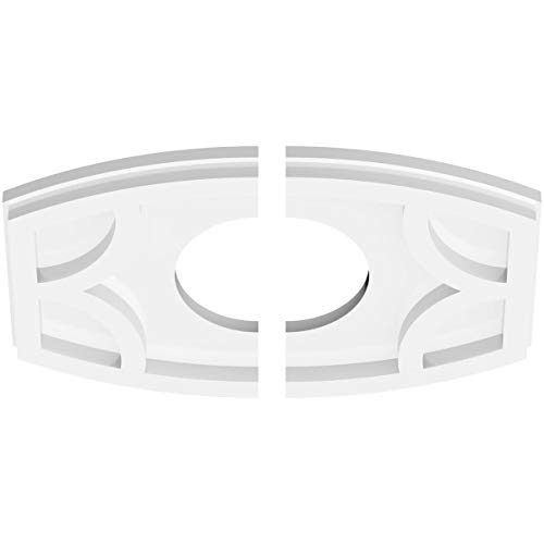 Image of Ekena Millwork CMP12X8KY2-04000 Kailey Architectural Grade PVC Contemporary, Two Piece Urethane Ceiling Medallions 12 inchW x 8 inchH x 4 inchID x 6 1 /2 inchC x 1 inchP