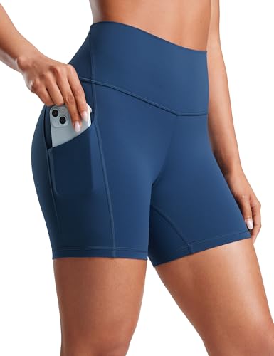 Image of CRZ YOGA Butterluxe Biker Shorts Pockets 5 inch | Extremely Soft, Gentle Compression, Workout, High Waisted, for Women