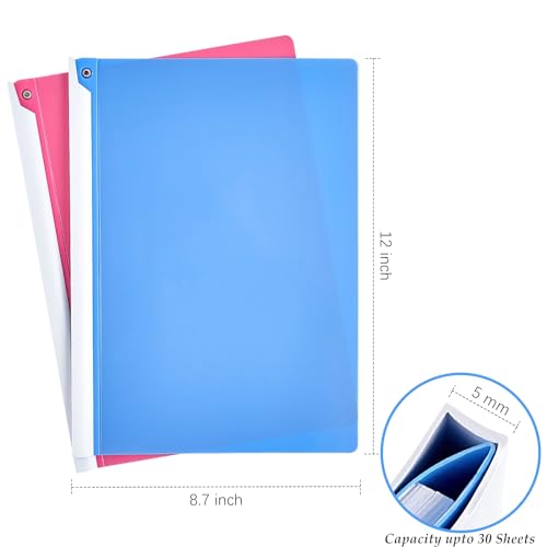 Jutieuo 10PCS Clear Report Covers with Swing Clip, Professional Clear Front Presentation Folders Resume Folder, 30 Sheets Capacity A4 Size File Document Organizer, No Punch Needed