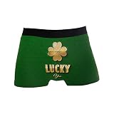 Dallonan Herren Stretch-Unterwäsche, Kleeblatt, grünes Kleeblatt, Polyester, Boxershorts, Kleeblatt Grünklee, S