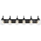 YAOHONG Bathroom Vanity Light Fixtures, 6-Light Farmhouse Vanity Light with Clear Glass Shades,...