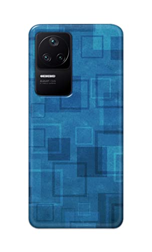 Image of Printed Hard Back Cover Case for Mi Poco F4 5G Back Cover (Plain Azure Blue) -702