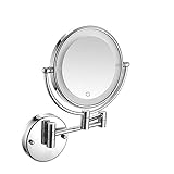 Kosmetikspiegel zur Wandmontage,3/5/7/10-fache Vergrößerung,zweiseitiger LED-beleuchteter Kosmetikspiegel für Badezimmer mit ausziehbarem Arm,Badezimmer-Rasierspiegel,USB-Lade-Kosmetikspiegel,A