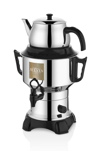SODEF Quality Electric Samovar 4.5 Liter Black with Automatic Shut-Off and Hidden Heating Element - Black