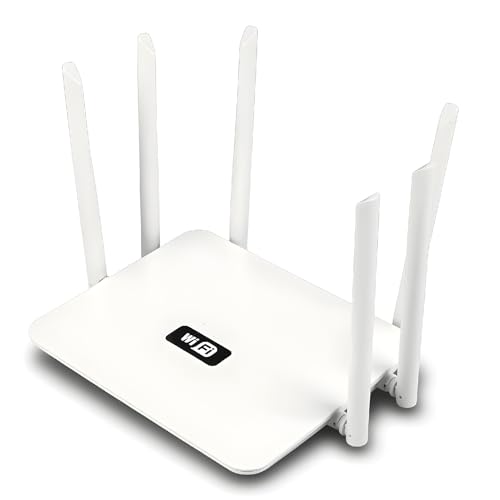 Smart Router, Dual Band 300Mbps Internet Router, 1 WAN 4 LAN Ports, 6 Antennas for Smart Devices, Game Consoles, TVs