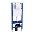 HOROW Concealed Toilet Tank Carrier, In-Wall Carrier System for Wall Hung Toilets, Wall Mounted Toilet Carrier with Chrome Actuator Plate, 1.1 GPF / 1.6 GPF Dual Flush