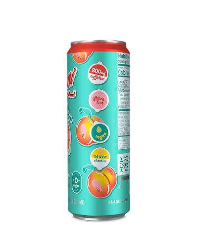 Alani Nu 2255537 Juicy Peach Sugar Free, Low Calorie Energy Drinks | 200Mg Caffeine | Biotin B Vitamins thumb #3