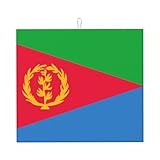 Eritreische Flagge Küche Arbeitsplatte wasserabsorbierende Matte, 45,7 x 40,6 cm, wasserabsorbierend und rutschfest, geeignet für Küchengeschirr und Teller.