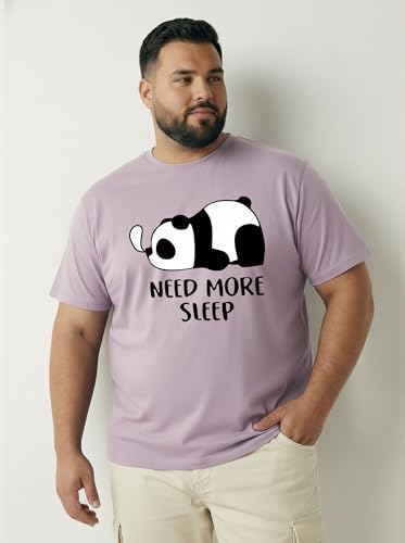 Image of Toodlegram Men's Plus Size Graphic Printed Cotton T-Shirt Casual Round Neck Regular Fit