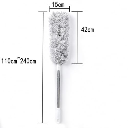 Image of Microfiber Feather Duster with 100 Inch Extendable Pole - Bendable Washable Fan Cleaning Brush for Ceiling Fan, Cobweb, Blinds, Furniture, electonics & Home