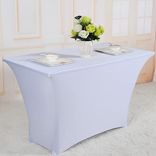 LIUJIU Stretch-Tischdecke, rechteckige Spandex-Tischdecke, vierfach eng anliegend, elastisch, Tischschutz für Klapptisch, Hochzeit, Bar, Bankett, Party,100x60x75cm Cover