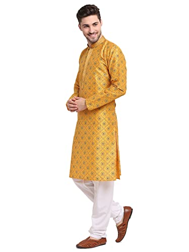 Image of Jompers Mens Coller Embroidered Printed Kurta Pyjama.