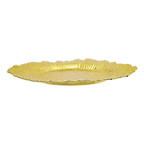 24 Platos Decorativos Redondos 12.6 pulg Dorado miniatura 4