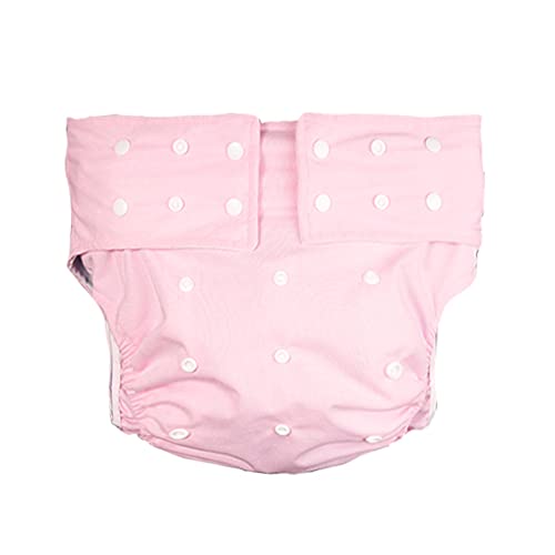 EMOVERY Incontinence Underwear for and , Washable Reusable Adult Diaper Pant, Protective Underwear, Elderly Cloth Diaper, Easy to Dry Cotton Leak Protection (Pink), 1.0 count, Pack of 1
