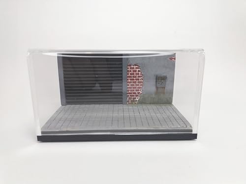 1/64 Garage Diorama Display Case (Black Blinds) Araç Dahil Değildir.
