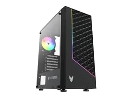 Oversteel Iridium RGB Gaming PC-Gehäuse, Front mit A-RGB-Beleuchtung, optimierter Luftstrom, bis zu sechs Lüfter, kompatibel mit ATX-, MicroATX- oder ITX-Motherboards, Farbe schwarz