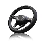 《Fácil de instalacion》: Este funda de volante es fácil de instalar en el volante. Simplemente coloca la cubierta en la parte superior de la rueda, y empuja con bandas de arriba a abajo a lo largo del mango de la rueda, entonces la funda se ajustará bien. Además, esta funda también se adapta al volante tipo D.