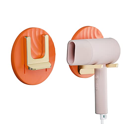 ETRAVEL Support mural pour sèche-cheveux Dyson Supersonic - En alliage d'acier lourd - Base pour peinture de piano - Orange Cover
