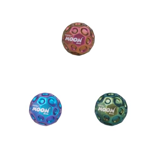 Waboba Metallic Moon Ball - Hyper Bouncy Ball - Red, Blue, or Green - Perfect for Active Play and Outdoor Games - 1 Ball, Colors May Vary