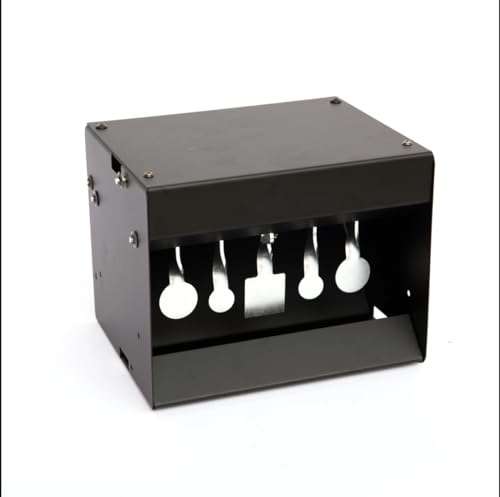 Tragabalín para Tiro Aire comprimido, Airsoft. Cinco Blancos - Reinicio automático - Acero Resistente - dDseño Compacto (20,3x15,7x16 cm) - Práctica intensiva y Segura