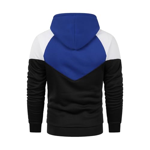 Mens Knitted Hoodie Sweater Men Color Blocked Drawstring Hooded Sweatshirt Casual Business Sports Hooded Jacket2