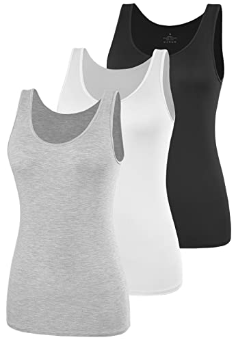 Image of AMVELOP Elastic Tank Tops for Women Undershirts Pack of 4 Slim-Fit