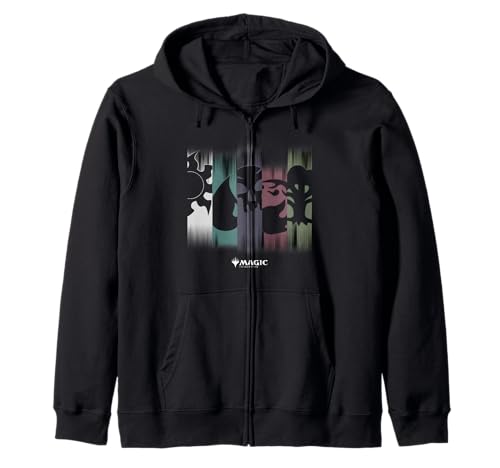 Magic: The Gathering Themed Colors & Symbol Panels Zip Hoodie
