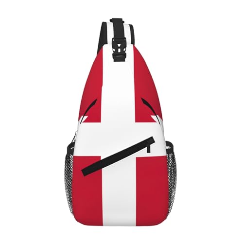 Mochila de pecho bandera danesa ligera y resistente para senderismo