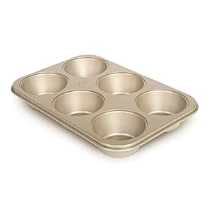 Glad Jumbo Muffin Pan Nonstick – Heavy Duty Metal Cupcake Tin with Large Baking Cups, Jumbo 6-Cup